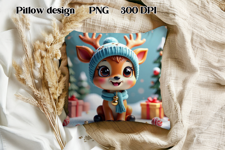 Christmas cute deer slate | Christmas pillow sublimation