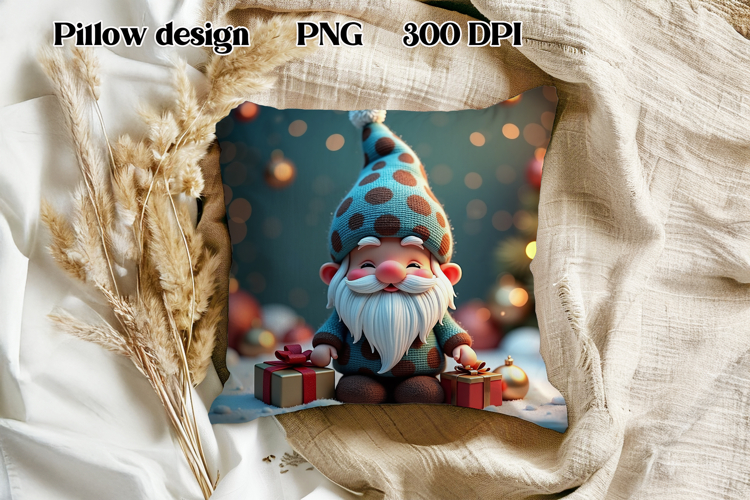 Christmas cute gnome slate | Christmas pillow sublimation