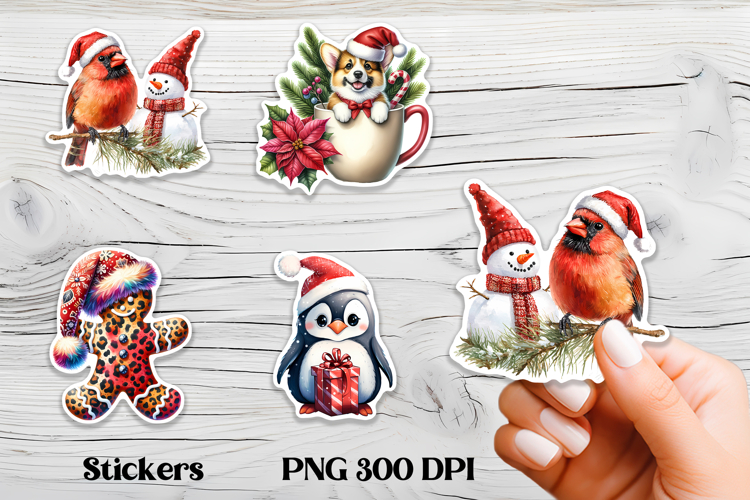 Cute Christmas sticker PNG | Printable winter stickers
