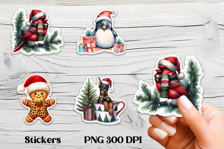 Cute Christmas sticker PNG | Printable winter stickers