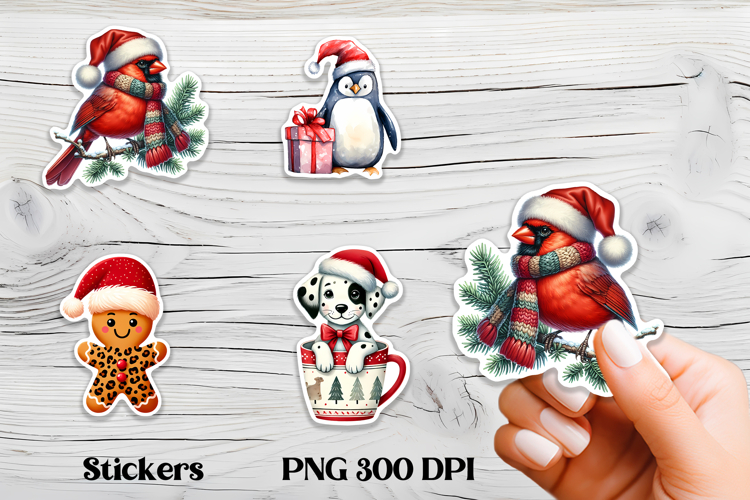 Cute Christmas sticker PNG | Printable winter stickers