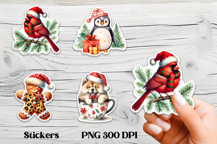 Cute Christmas sticker PNG | Printable winter stickers