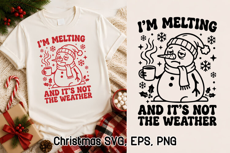 Funny Snowman Christmas SVG with Quote example image 1