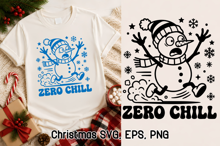 Funny Zero Chill Snowman Christmas SVG