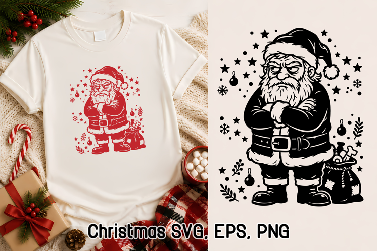 Grumpy Santa Christmas SVG Funny Holiday Design