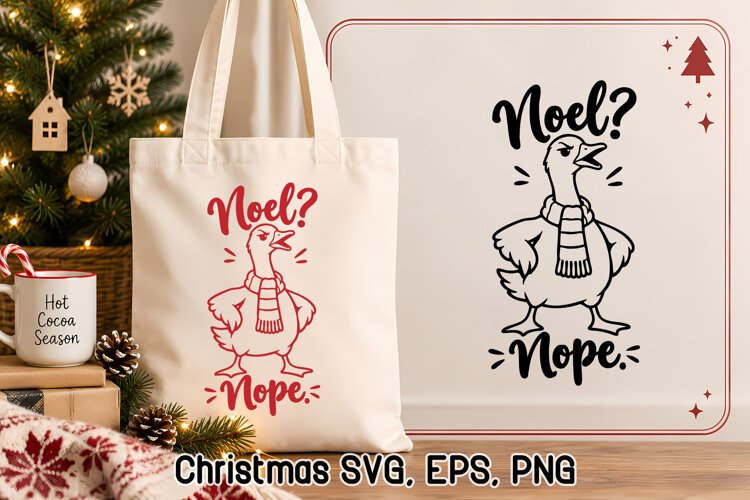 Funny Christmas Goose SVG Design | Christmas Animal SVG example image 1