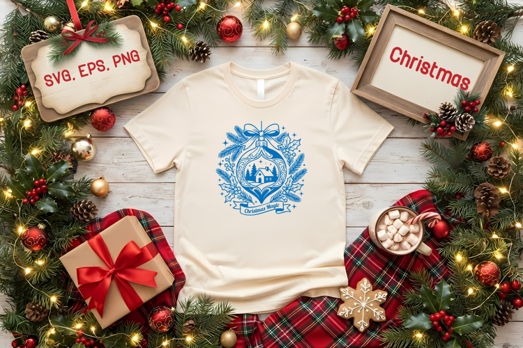 Christmas Magic SVG | Vintage Christmas Ornament Design