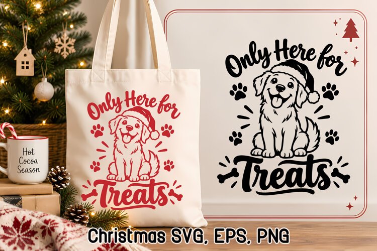 Funny Christmas Dog SVG Design | Christmas Animal SVG example image 1