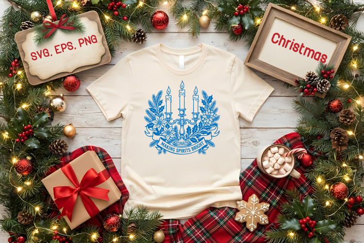 Christmas Candle SVG | Making Spirits Bright Design