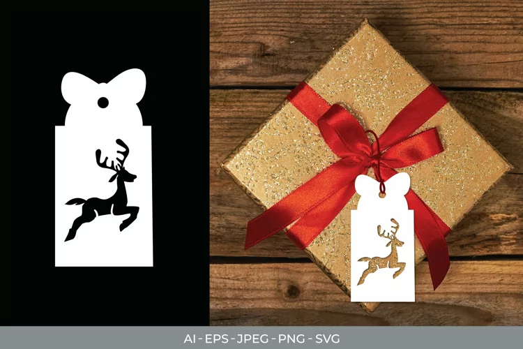 Christmas Deer Tag Papercut