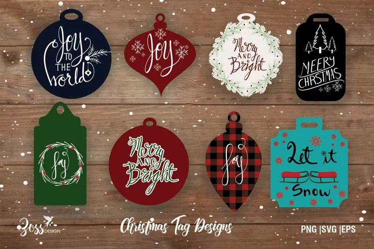 Christmas Tag designs for print and cut