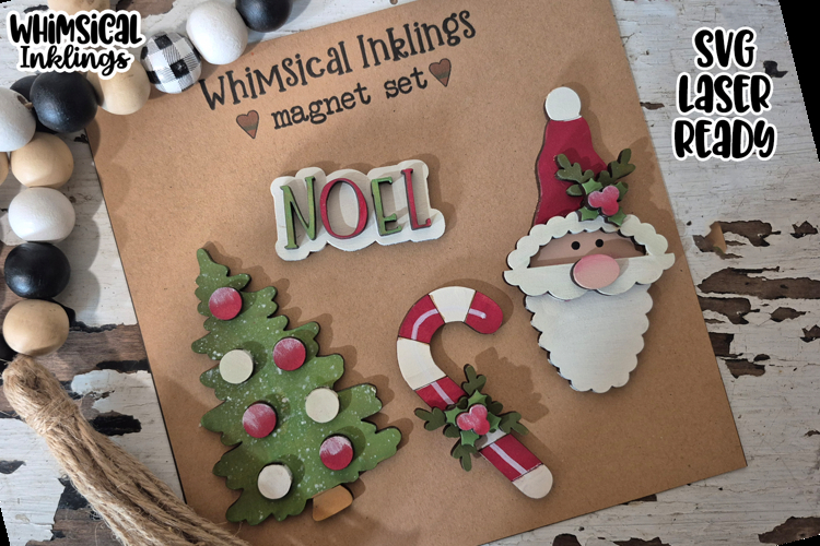 Christmas Time Magnets Laser SVG