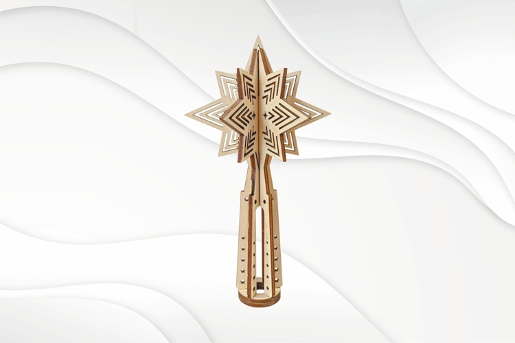 Christmas Tree Topper, laser cut vector design.
