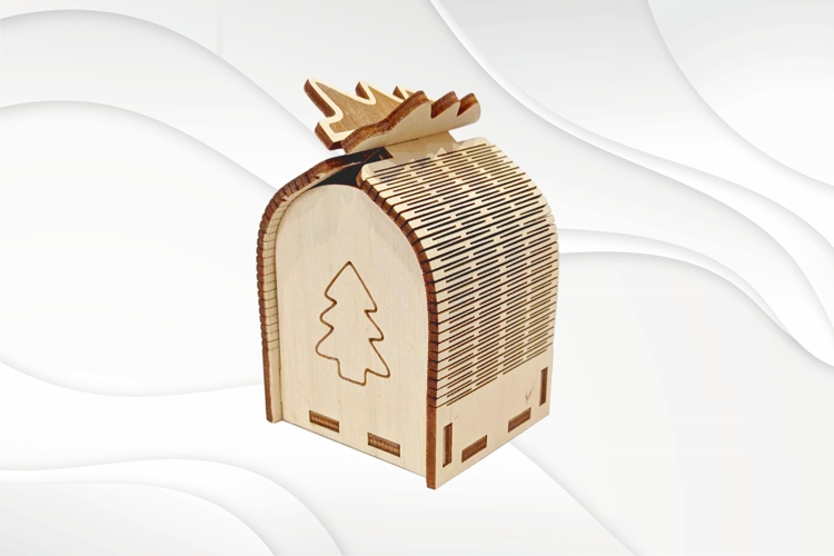 Christmas Tree Box, laser cutting design. Laser cut pattern