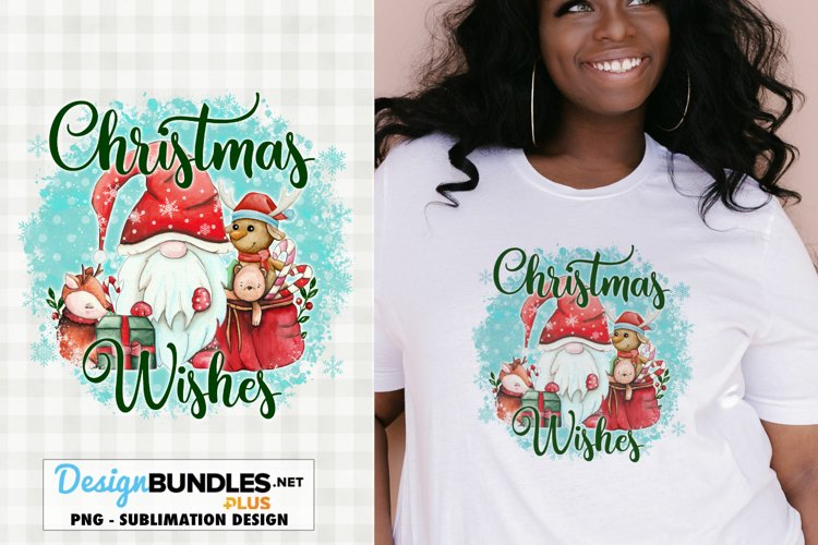 Christmas Wishes Gnome | Christmas Gnome Sublimation Design