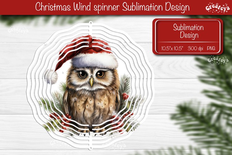 Christmas wind spinner Owl Wind Spinner Sublimation Round