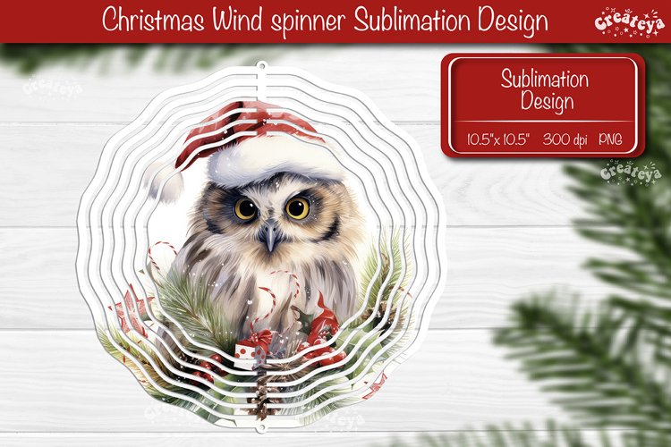 Christmas wind spinner Owl Wind Spinner Sublimation Round