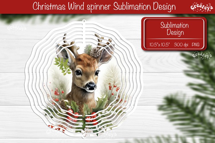 Christmas wind spinner Christmas Animal Sublimation Round