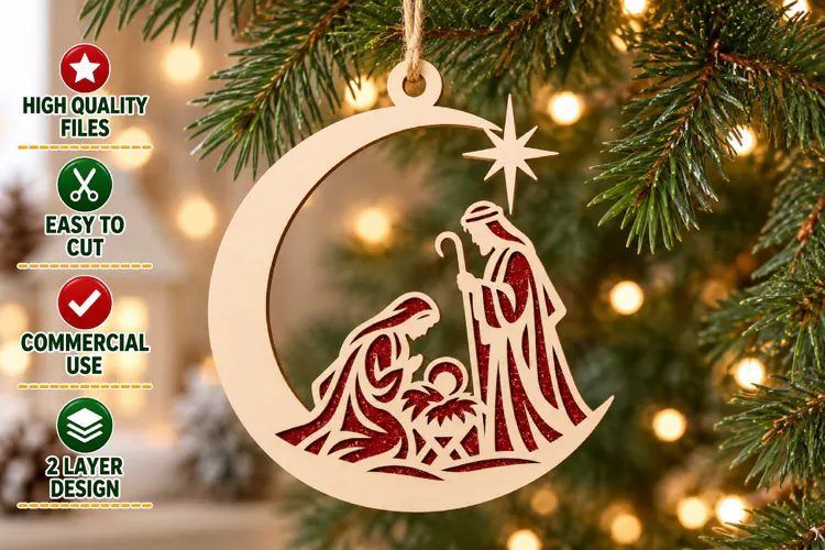 Chritmas Nativity Scene Laser Cut SVG