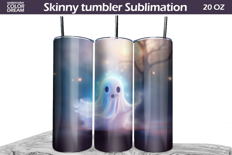 Cute Ghost Tumbler Sublimation | Halloween Tumbler Wrap