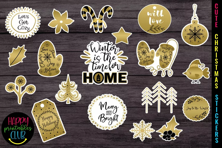 Printable Christmas Stickers I Holiday Planner Stickers