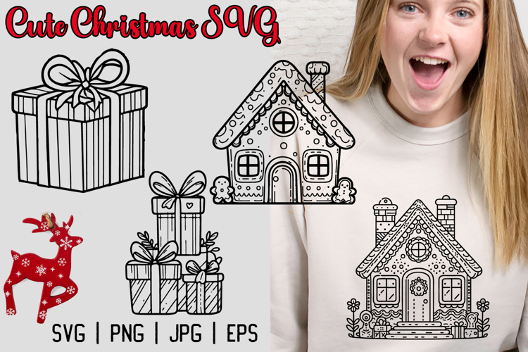 Merry Christmas SVG, Cute Christmas Clipart