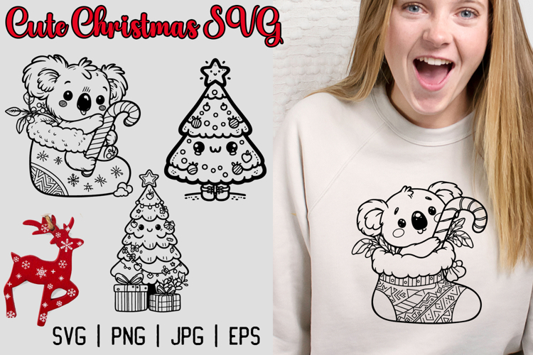 Merry Christmas SVG, Cute Christmas Clipart