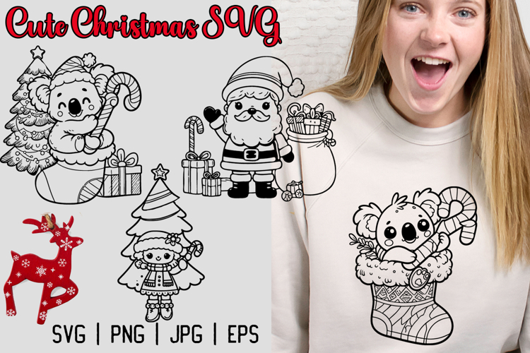 Merry Christmas SVG, Cute Christmas Clipart