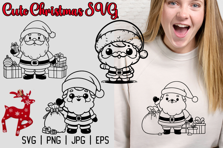 Merry Christmas SVG, Cute Christmas Clipart