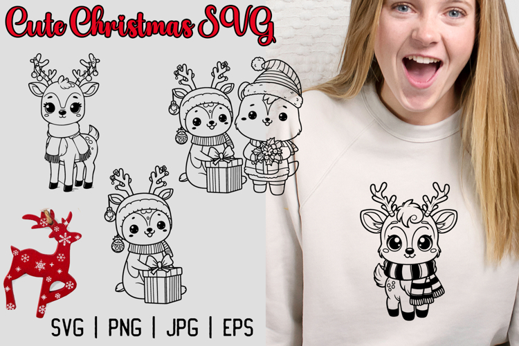 Merry Christmas SVG, Cute Christmas Clipart