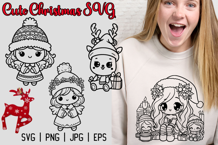 Merry Christmas SVG, Cute Christmas Clipart