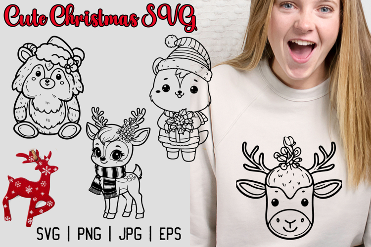 Merry Christmas SVG, Cute Christmas Clipart