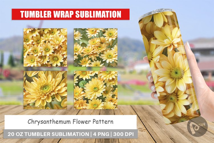Tumbler Wrap Chrysanthemum Pattern