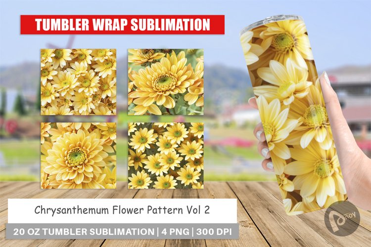 Tumbler Wrap Chrysanthemum Pattern