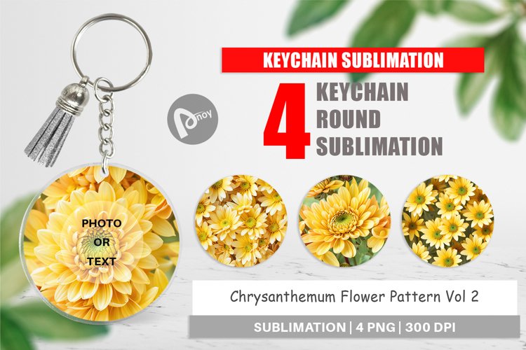 Keychain Chrysanthemum Pattern