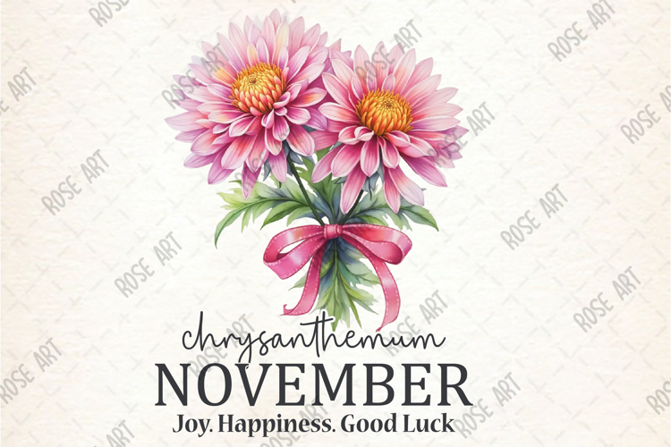 Chrysanthemum November Joy Happiness Good Luck PNG