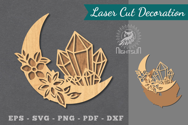 Chrystal Moon Laser Cut Decoration