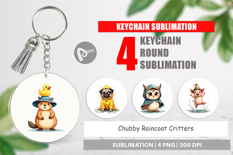 Chubby Raincoat Critters Keychain