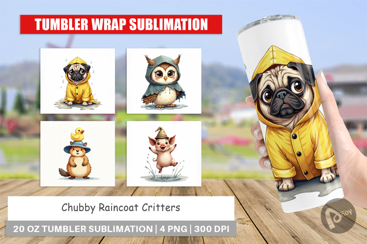 Chubby Raincoat Critters Tumbler