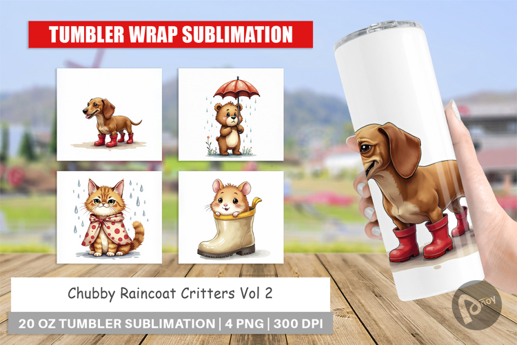 Chubby Raincoat Critters Tumbler