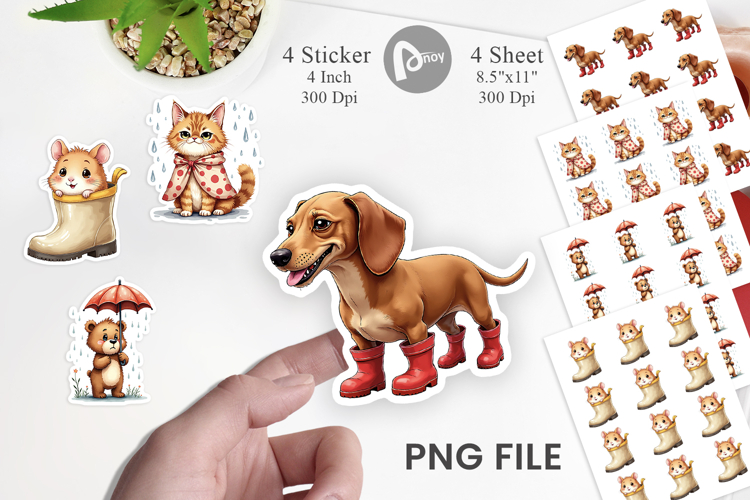 Chubby Raincoat Critters Sticker