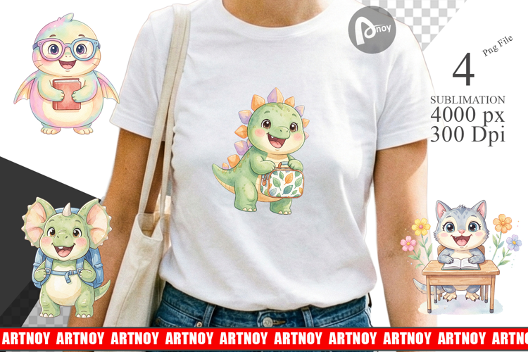 Chubby School Dino Sublimation