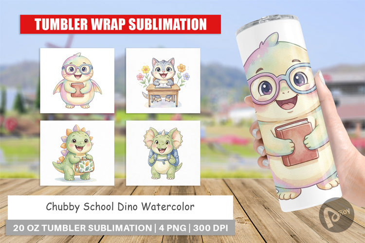 Chubby School Dino Tumbler