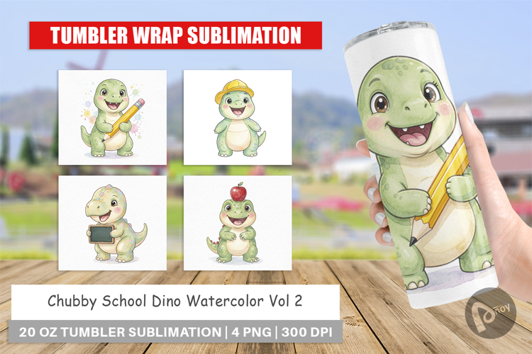 Chubby School Dino Tumbler