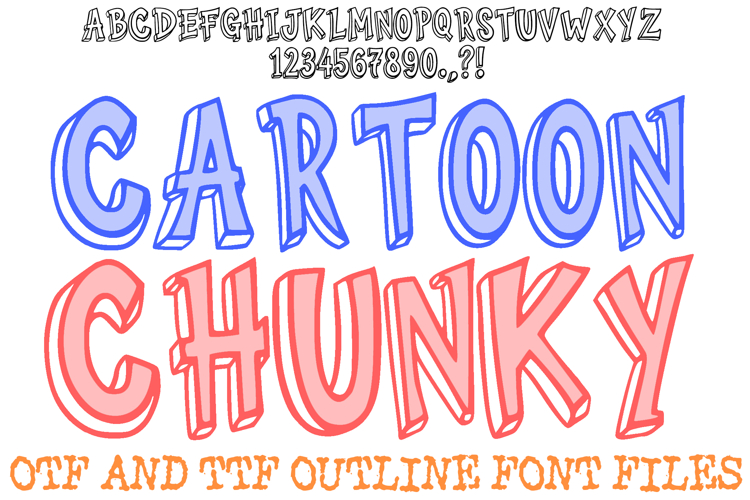 Cartoon Chunky Font 3D Doodle Lettering Type ABC OTF