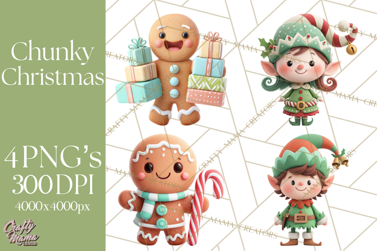 Christmas Clay-Style Clipart, Holiday Characters and Props