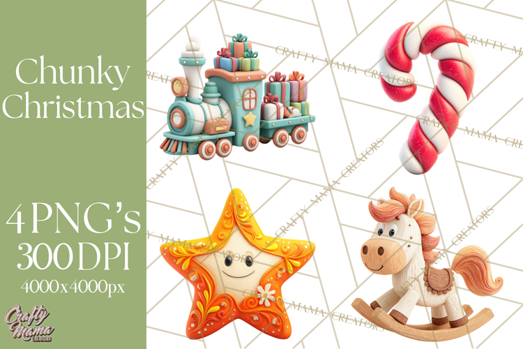 Christmas Clay-Style Clipart, Holiday Characters and Props
