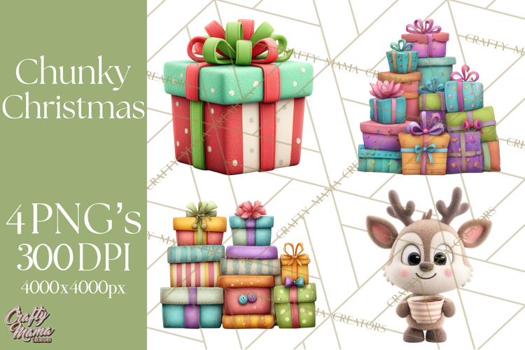 Christmas Clay-Style Clipart, Holiday Characters and Props