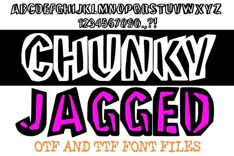 Chunky Jagged Lettering ABC Riot Punk Font Typeface Alphabet