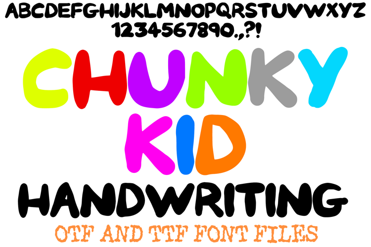Chunky Kid Handwriting Lettering ABC Font Typeface Alphabet